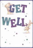 Radiating comfort and poised optimism, this get well card instantly brightens the mood-two adorable figures, a teddy bear and a floppy-eared puppy, are playfully entwined with the curving letters that declare 'Get Well.' The hues of indigo and teal, so reminiscent of favoured blooms along Berrylands Road, are set off against a pale, creamy expanse. Scattered stars add a sense of wonder, evoking the night sky above Alexandra Park after dusk. The illustrated fur textures invite a sense of touch, each animal's gentle, rounded shapes conveying compassion. The composition is lively yet soothing, mirroring the spirit of the Berrylands community-genuine, nurturing, and supportive. Whether sent with a fresh bouquet to Kingston Hospital or delivered within the berry-blue heart of Berrylands itself, this card encapsulates the warmth of a thoughtful neighbour wishing comfort and swift recovery.